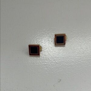 VTG 90s St. John black enamel clip-on earrings